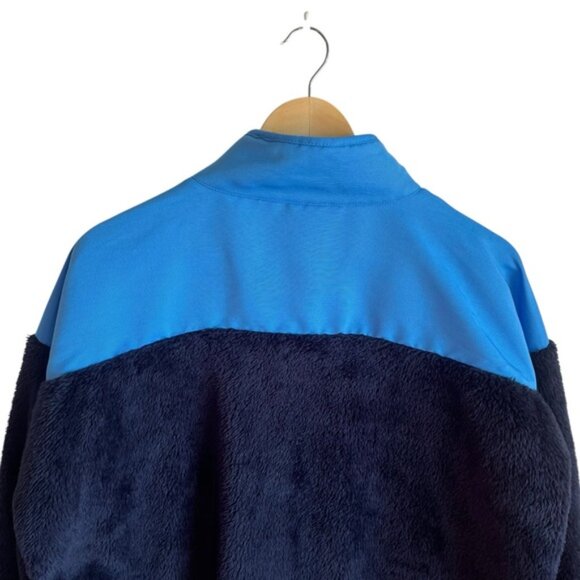 J.Crew Superplush Sherpa Full-zip Jacket Large Navy Blue Yellow - Picture 6 of 12